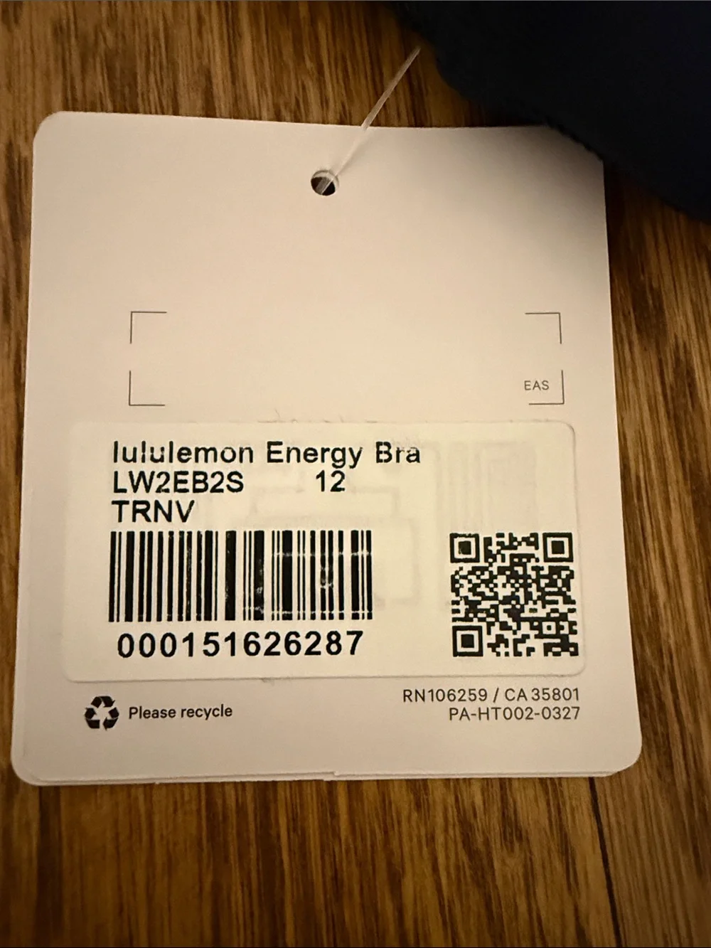Lululemon Navy Energy Bra sz 12 NWT